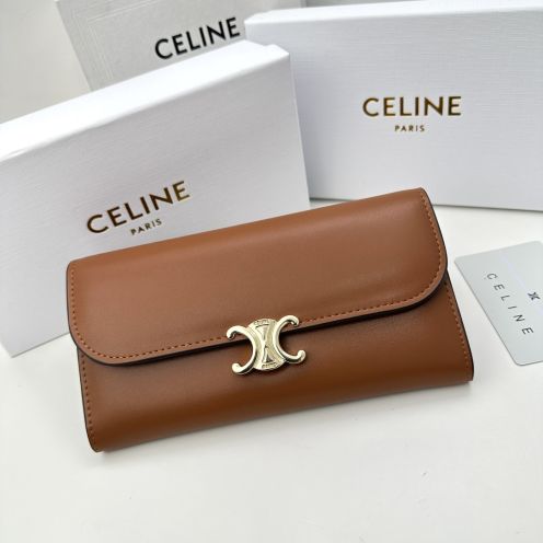 着物 セリーヌバッグ激安通販 財布 ロング 牛革 シンプル 長財布 本革 大容量 薄型 コンパクト ブラウン