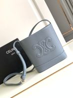 最安値人気 レディース セリーヌベルト偽物 人気 斜め掛けバッグ 牛革 レザー レディース ミニバケットバッグ ブルー