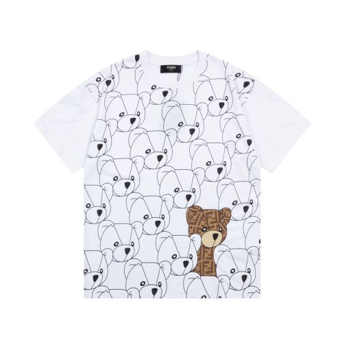 フェンディ FENDI限定 コピー 半袖 Tシャツ コットン ホワイト 柔らかい 花柄