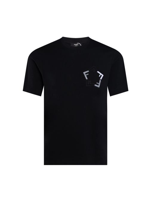 フェンディ 偽物 コピー 半袖 Tシャツ コットン ブラック 柔らかい 花柄