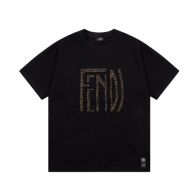 フェンディ 激安通販 コピー 半袖 Tシャツ コットン ブラック 柔らかい 花柄