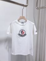 レディース モンクレールtシャツ偽物 純綿 トップス 丸首 半袖 ロゴプリント 刺繍 ファッション 2色可選 ホワイト