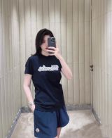 お買い得大人気 モンクレールtシャツサイズコピー 純綿 トップス 丸首 半袖 ロゴプリント 刺繍 ファッション ブラック