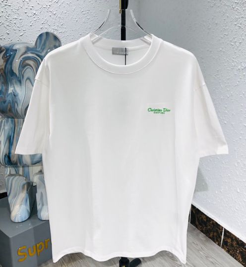 超激レア人気新作 ディオール アトリエ tシャツＮ級品 短袖 トップス 純綿 ロゴ刺繍 夏新品 ゆったり 男女兼用 ホワイト