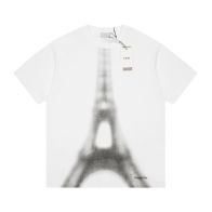 dior 服 tシャツ偽物 短袖 トップス 純綿tシャツ 鉄塔プリント ゆったり 男女兼用 ファッション ホワイト