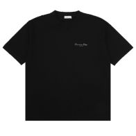ディオールtシャツメンズコピー 短袖 トップス 純綿 シンプル プリント ゆったり 丸首 日常服 ブラック