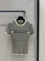 藤原聡 ディオールtシャツ激安通販 短袖 トップス 純綿 縞模様 シンプル 刺繍 ロゴプリント 大人気 ブラック