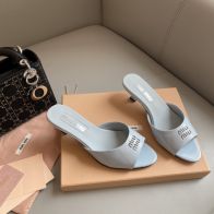 ミュウ ミュウ シューズＮ級品 底4.5㎝ ハイヒール サンダル 歩きやすい 快適 レディース ブルー