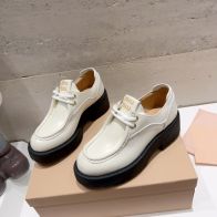 miumiu 厚底 靴コピー 牛革 ローファー モカシン 厚底 人気新作 防滑 ファッション 激安品 ホワイト
