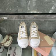 miumiu 厚底 靴Ｎ級品 帆布シューズ カジュアルシューズ 柔らかい 便利 厚底 シンプル ブラウン