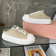 miumiu フラット シューズスーパーコピー カジュアルシューズ 柔らかい 便利 厚底 シンプル スリッパ ブラウン