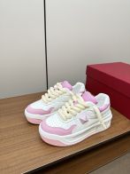 valentinoヴァレンティノ 革靴偽物 スポーツシューズ 運動 スニーカー カップルシューズ シンプル ピンク