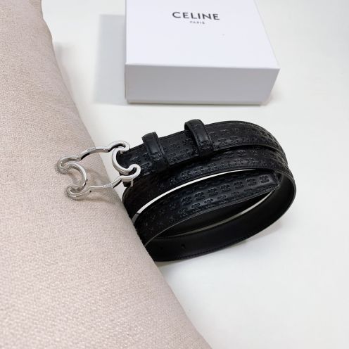 ベルトセリーヌ激安通販 おしゃれ 女性用 細いベルト ビジネス 幅2.5㎝ レディース シルバーバックル 人気定番 ブラック