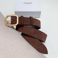 セリーヌ アメリカスーパーコピー ベルト長さ調整可能 ビジネス 幅3.5㎝ メンズ シンプル ゴールドバックル ブラウン