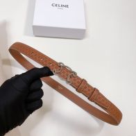 セリーヌエディ偽物 おしゃれ 女性用 細いベルト ビジネス 幅2.5㎝ レディース シルバーバックル 人気定番 ブラウン