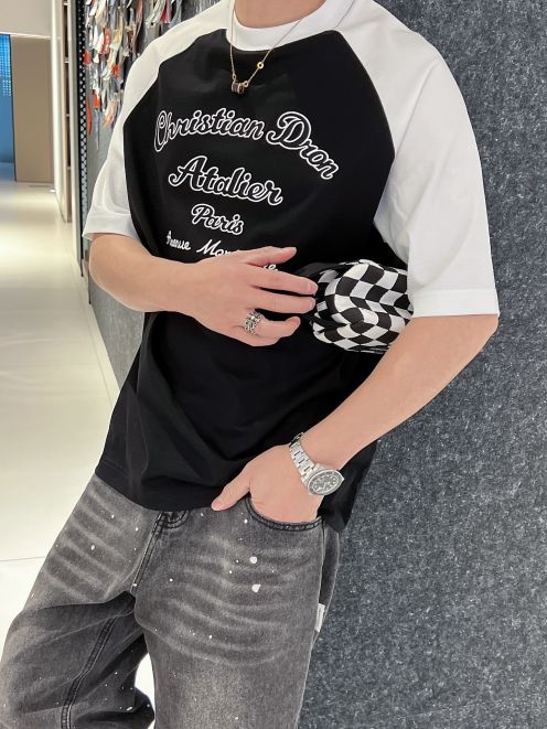 超激レア人気新作 ディオール tシャツ レディース激安通販 短袖 トップス 純綿tシャツ プリント 人気服 ブラック