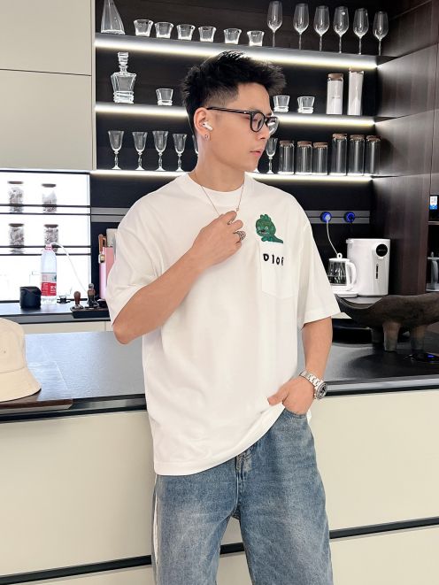 ディオールtシャツ激安通販 トップス tシャツ 短袖 純綿 シンプル 丸首 弾性がいい ロゴプリント 人気服 ホワイト