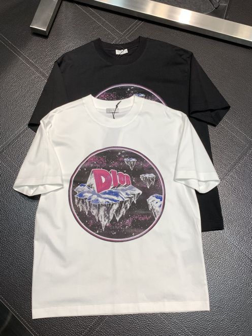 春夏人気セール安い ディオールtシャツヤフオク偽物 純綿 トップス 柔らかい 快適 プリント メンズ 2色可選