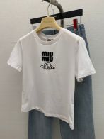 ミュウミュウ ロー ロゼコピー 短袖 Tシャツ トップス ロゴプリント ショット 柔らかい 人気新作 レディース ホワイト
