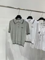 ミュウミュウ ルックコピー ポロシャツ 半袖 シンプル ニット素材 柔らかい 学院風 2色可選