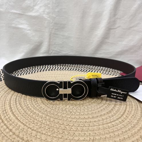 爆買い品質保証 サルヴァトーレ フェラガモ ベルト メンズ激安通販 幅35㎜ ビジネス 紳士ベルト 牛革 調整可 シンプル メンズ ブラック