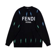 人気定番 フェンディ パーカー レディースコピー トップス 暖かい 純綿 ロゴプリント 柔らかい ファッション ブラック