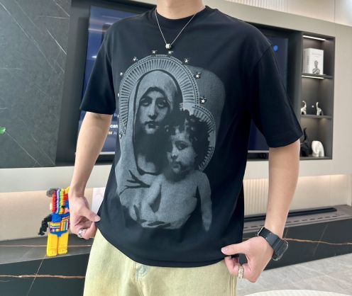 ジバンシィ 定番人気物 コピー 半袖 Tシャツ コットン ブラック 柔らかい 花柄