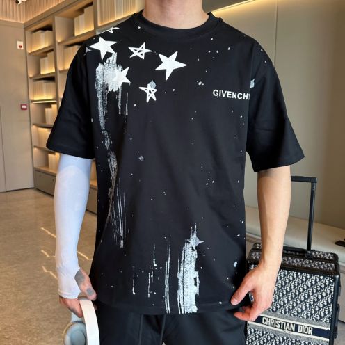 ジバンシィ 偽物 コピー 半袖 Tシャツ ウールコットン ブラック 柔らかい 花柄