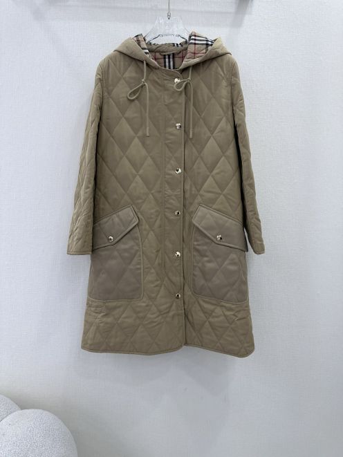 爆買い大得価 バーバリー ジャケット激安通販 アウター 中綿ジャケット コート 暖かい 厚い 保温 人気商品 シンプル ブラウン