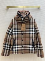 バーバリー メンズ ダウンＮ級品 トップス ダウンジャケット フード付き 軽量 格子模様 冬服 ブラウン