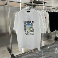 激安大特価最新作の fendi メンズ t シャツコピー 短袖 プリント 春服 純綿 トップス Tシャツ 刺繍 男女兼用 ホワイト