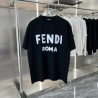 フェンディ t シャツ偽物 シンプル ロゴプリント 個性的 純綿 トップス 半袖 Tシャツ 春新品 男女兼用 ブラック