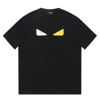 2024定番人気 fendi t シャツ レディース激安通販 短袖 プリント純綿 トップス Tシャツ 男女兼用 シンプル ブラック