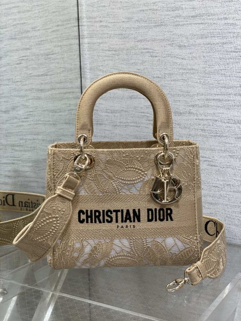 dior トート バッグ激安通販 持ちバッグ 牛革 刺繍 シンプル 綺麗！レディース ブラウン