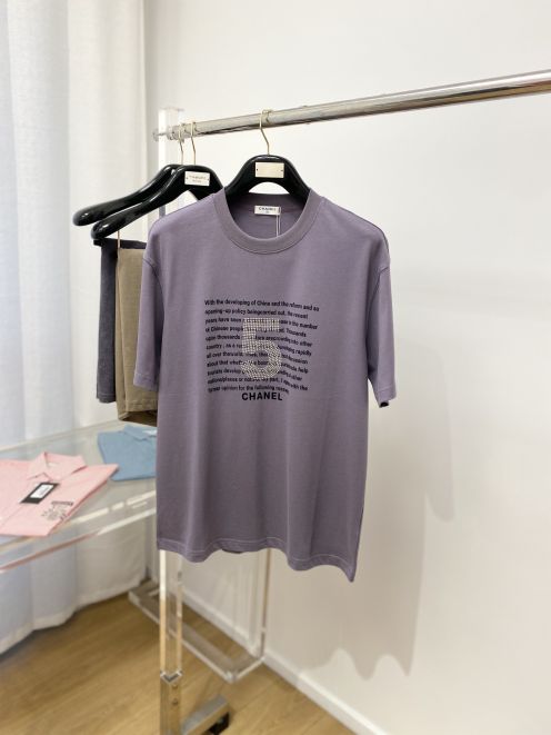 シャネル t シャツＮ級品 純綿 トップス 半袖 ロゴプリント 柔らかい ゆったり ファッション 2色可選