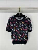 海外セレブ定番愛用 chanel ティー シャツ レディース偽物 短袖 トップス 純綿 レディース カラフル ブラック