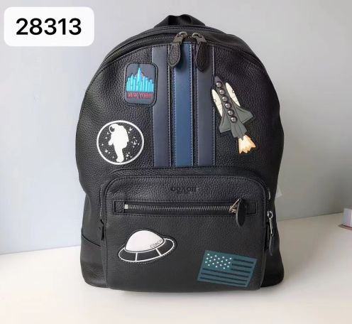 今季セール限定品 バッグコーチ激安通販 大容量 通学 バックバッグ レザー 牛革 カジュアル メンズ ブラック