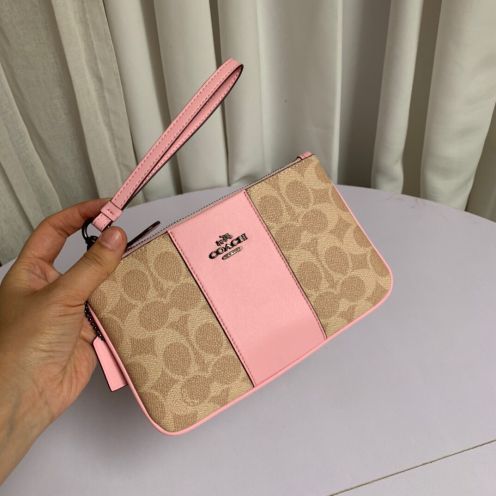 コーチバッグ オレンジＮ級品 花柄 財布 持ちバッグ 一つ折り フェニックス 小銭入れ 革製 レディース ピンク