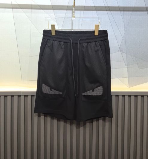 人気定番 フェンディ ズボンＮ級品 ショットパンツ 柔らかい カジュアルズボン 純綿 ファッション シンプル ブラック