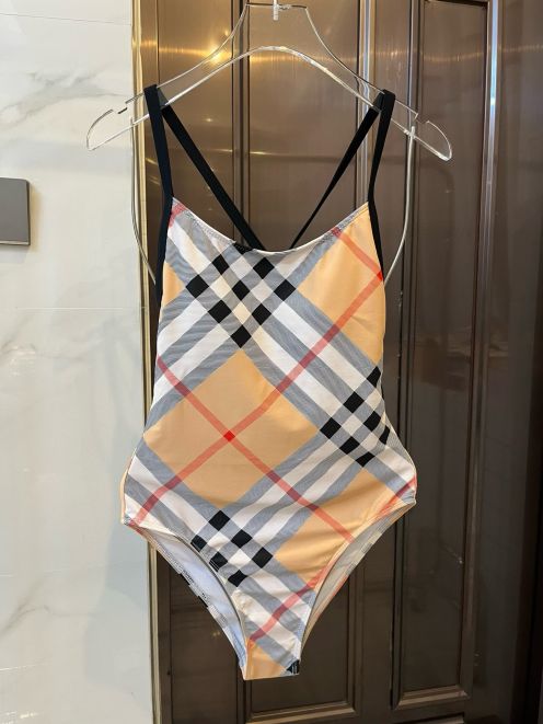 バーバリー水着メンズスーパーコピー ワンピース プール 温泉 水泳 シンプル レディース 格子模様 ブラウン