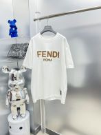 海外セレブ定番愛用 fendi fila コラボ t シャツコピー トップス 純綿 半袖 柔らかい 男女兼用 夏新品 シンプル ホワイト
