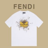 超激得新品 fendi メンズ シャツ偽物 トップス 春夏新品 純綿 半袖 柔らかい 男女兼用 人気販売 ホワイト