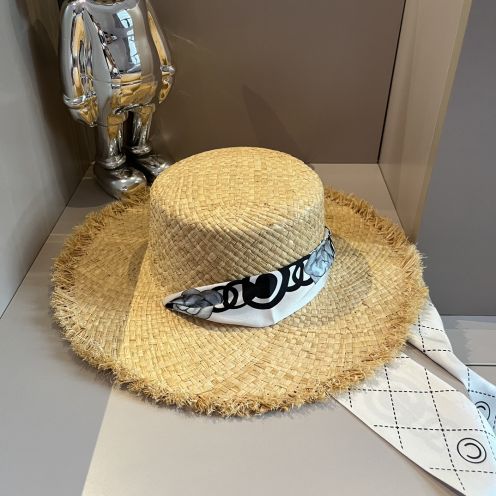 シャネルキャップスーパーコピー 手作り 草編み 漁師帽 レディースサンハット ストローキャップ  ブラウン