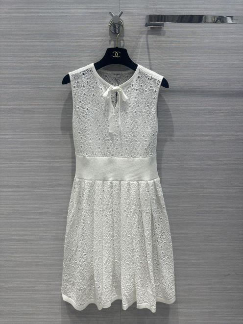 chanel スカート激安通販 カジュアル ワンピース 春夏新品 シンプル 無袖 品質保証 レディース ホワイト