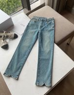 シャネルパンツスーツＮ級品 ジーンズ カジュアルズボン デニム ラッパ形 シンプル 人気新作 ブルー