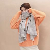 レディース シャネルスカーフＮ級品 純カシミヤ 柔らかい スカーフ シルク 大判 ストール シンプル グレイ