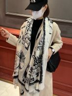 シャネルスカーフ偽物 純カシミヤ, 100%カシミヤ カシミヤは柔らかくスカーフ シルク 大判 ストール ブラック