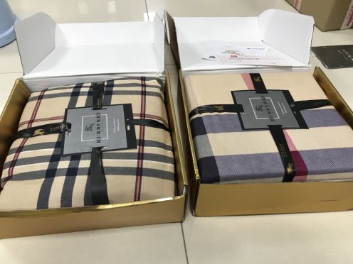 バーバリー掛け布団激安通販 4点セット 掛け布団カバー ベッドカバー 枕カバー カバーセット 格子模様 ブルー