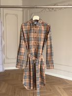バーバリースカート激安通販 格子模様 シンプル ワンピース 秋服 人気定番 ファッション レディース ブラウン