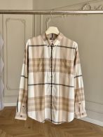 大活躍 burberry トップスコピー ビジネスシャツ 格子模様 シンプル ファッション 柔らかい らくだ色